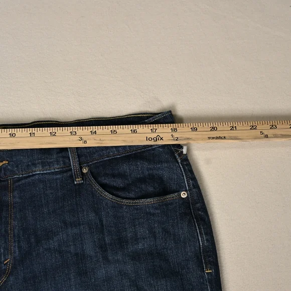 Levis 505 Jeans Womens Size 33 Straight Mid Rise Dark Wash Normcore Y2K - Picture 6 of 14